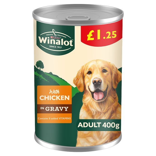 WINALOT Classics Mixed in Gravy Chicken Wet Dog Food Can 400g PMP (12 x 400g) - Honesty Sales