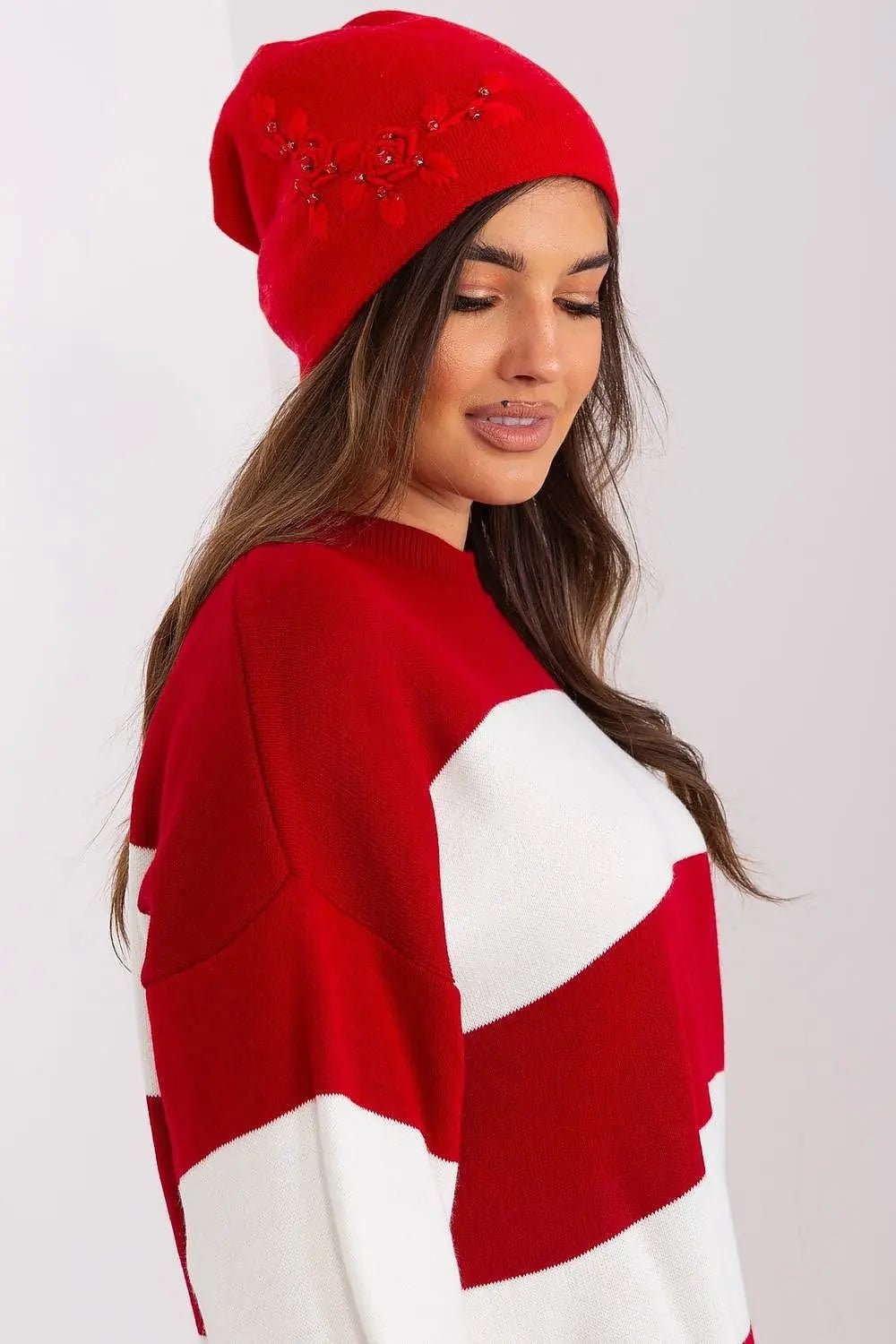Women's Warm Winter Hat – Smooth Knit with Side Appliqué - Honesty Sales