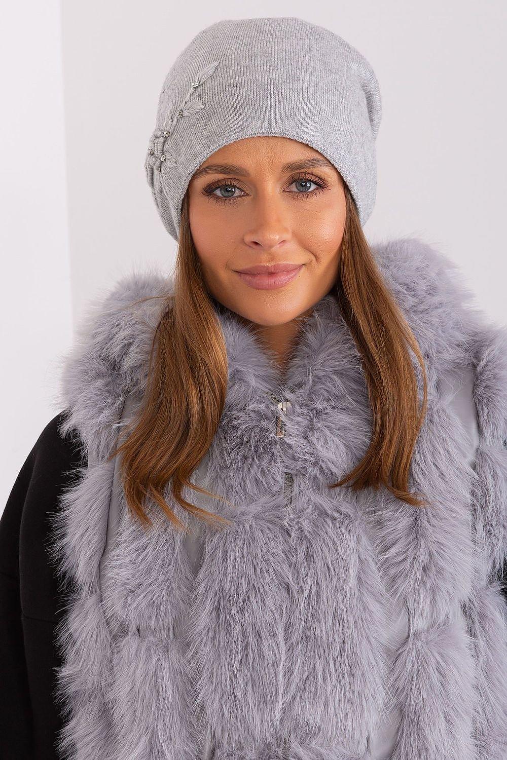 Women's Warm Winter Hat – Smooth Knit with Side Appliqué - Honesty Sales