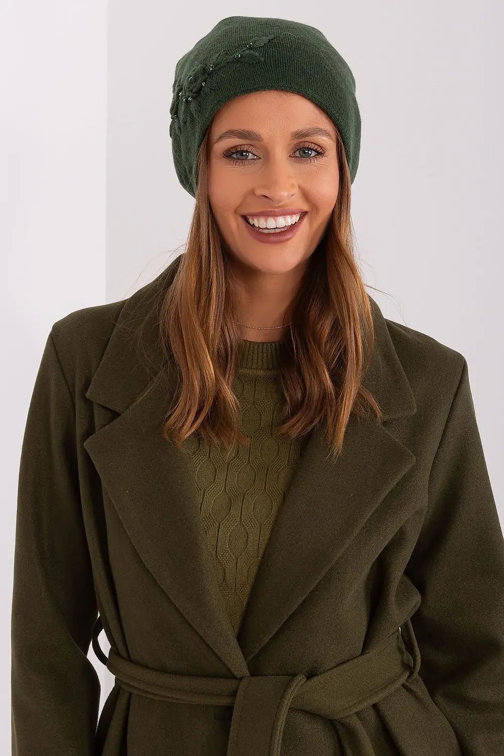 Women's Warm Winter Hat – Smooth Knit with Side Appliqué - Honesty Sales