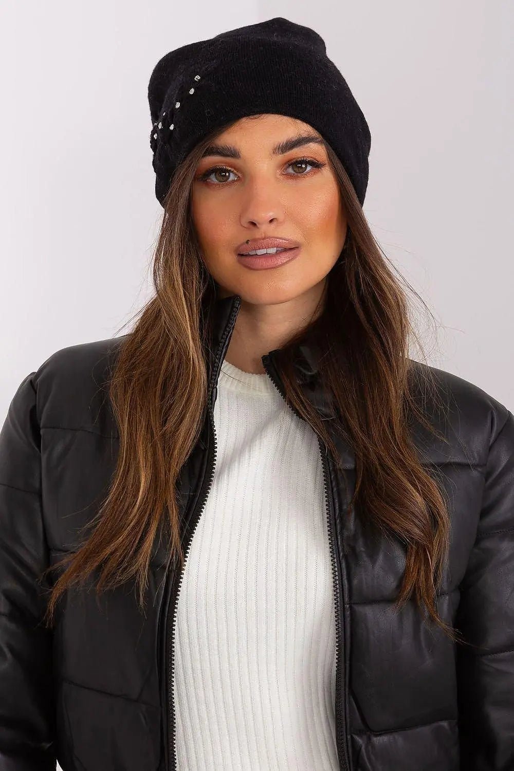Women's Warm Winter Hat – Smooth Knit with Side Appliqué - Honesty Sales