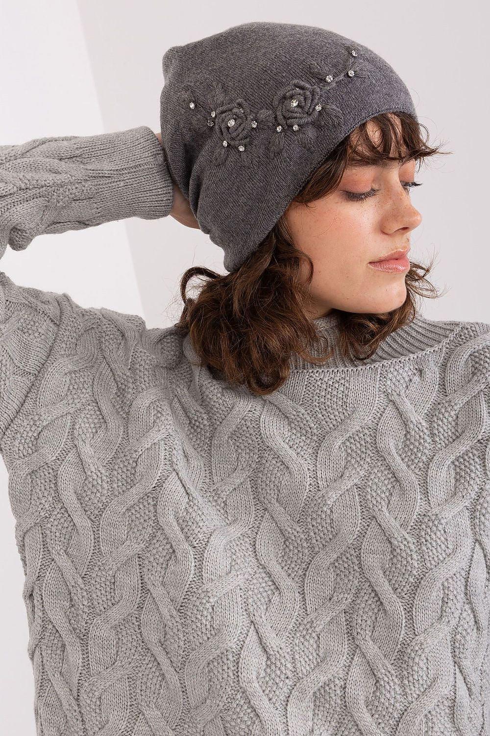 Women's Warm Winter Hat – Smooth Knit with Side Appliqué - Honesty Sales