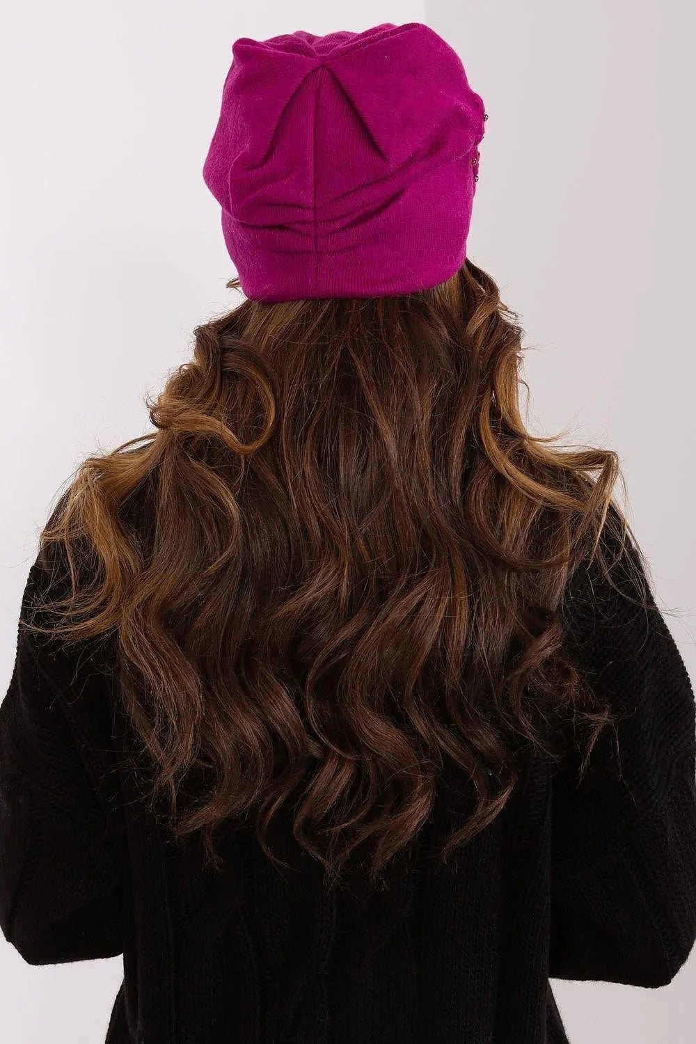 Women's Warm Winter Hat – Smooth Knit with Side Appliqué - Honesty Sales