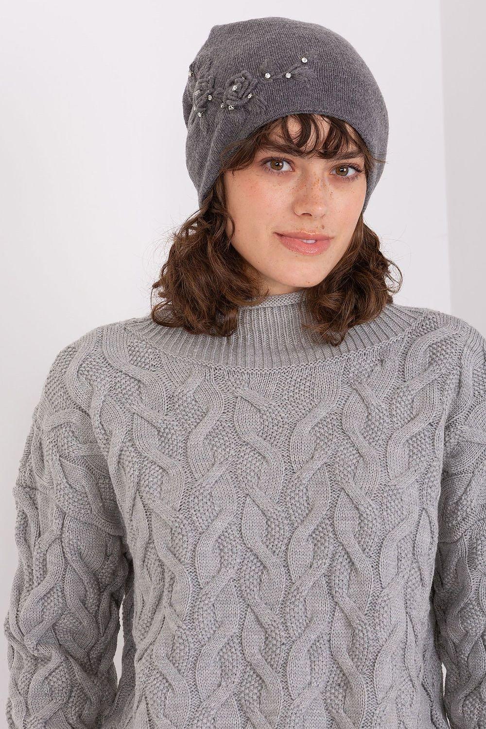 Women's Warm Winter Hat – Smooth Knit with Side Appliqué - Honesty Sales