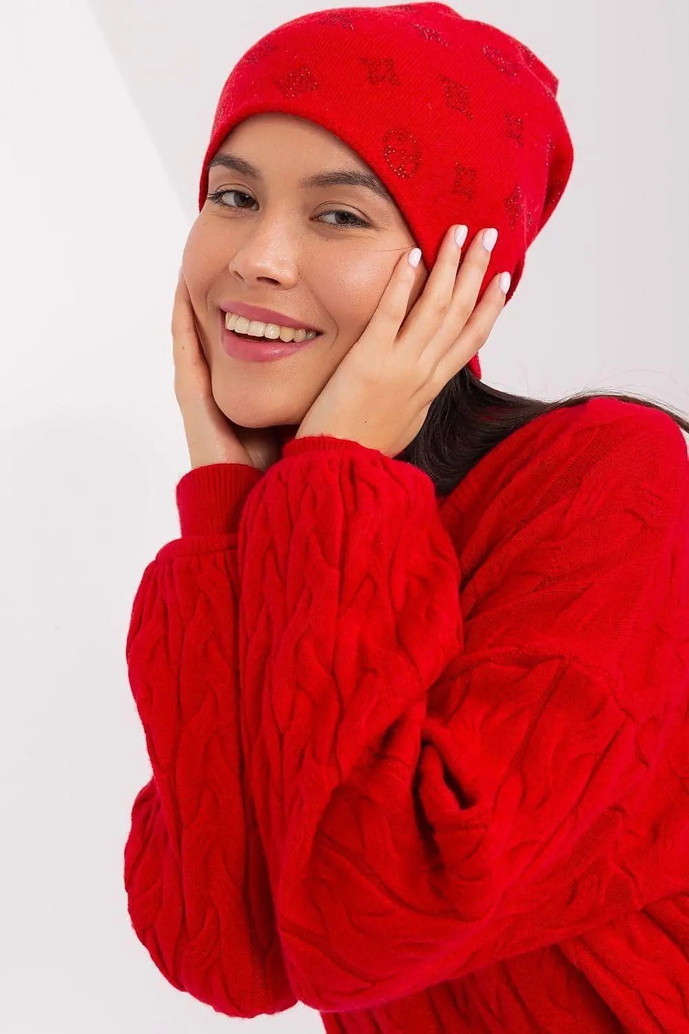 Women's Winter Beanie – Warm Cashmere Blend with Rhinestone Detail - Honesty Sales