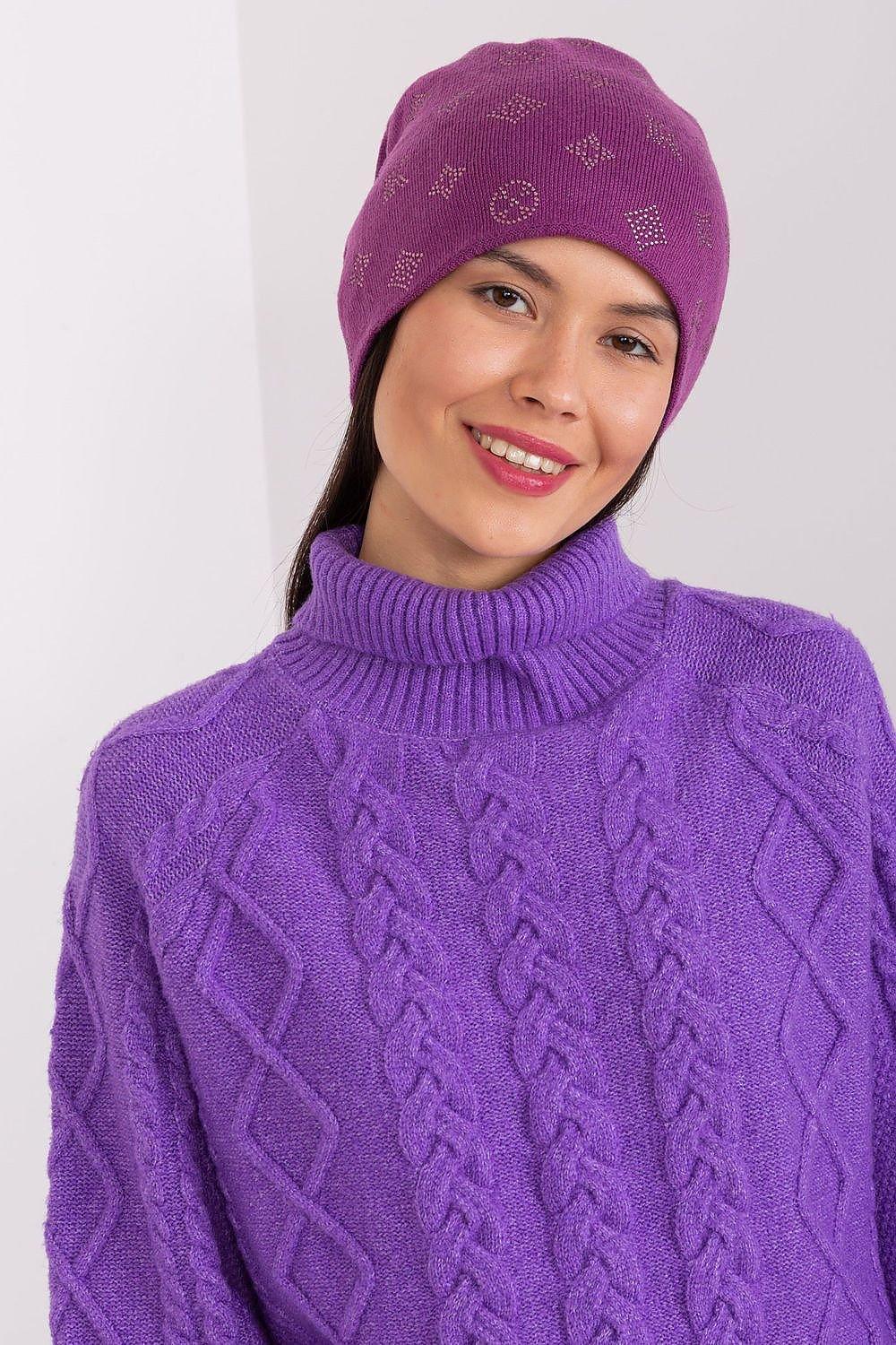 Women's Winter Beanie – Warm Cashmere Blend with Rhinestone Detail - Honesty Sales