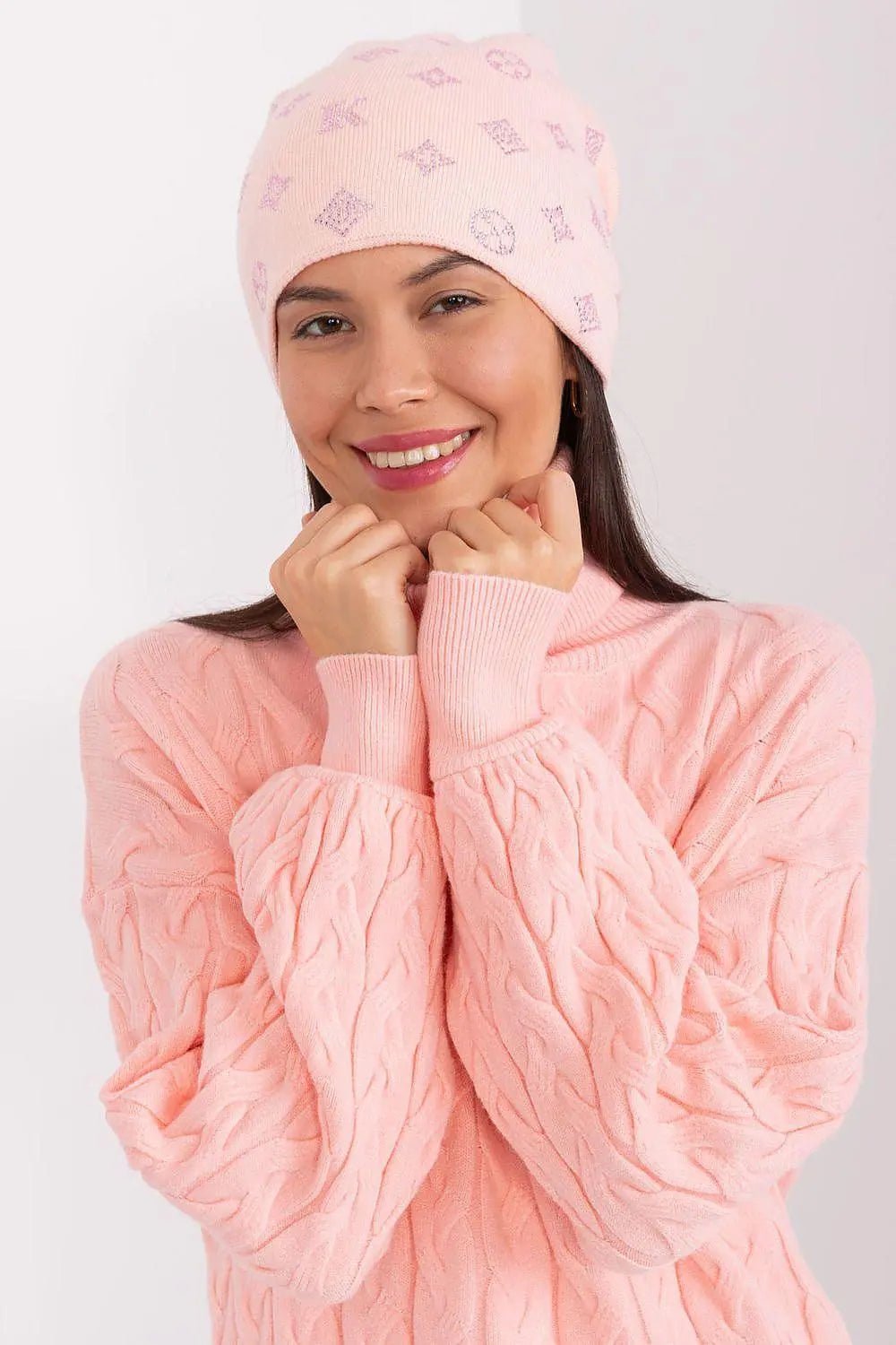 Women's Winter Beanie – Warm Cashmere Blend with Rhinestone Detail - Honesty Sales