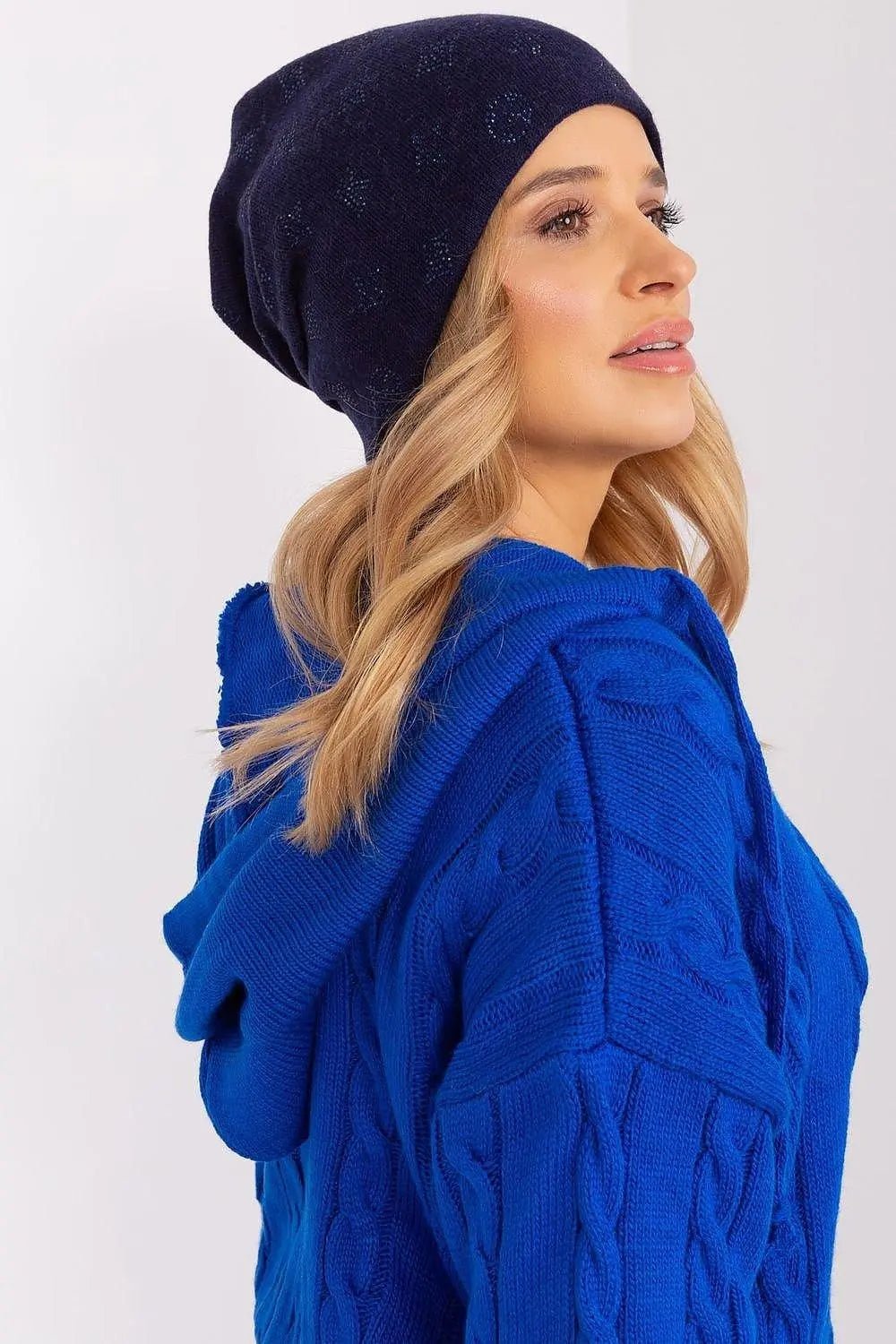 Women's Winter Beanie – Warm Cashmere Blend with Rhinestone Detail - Honesty Sales