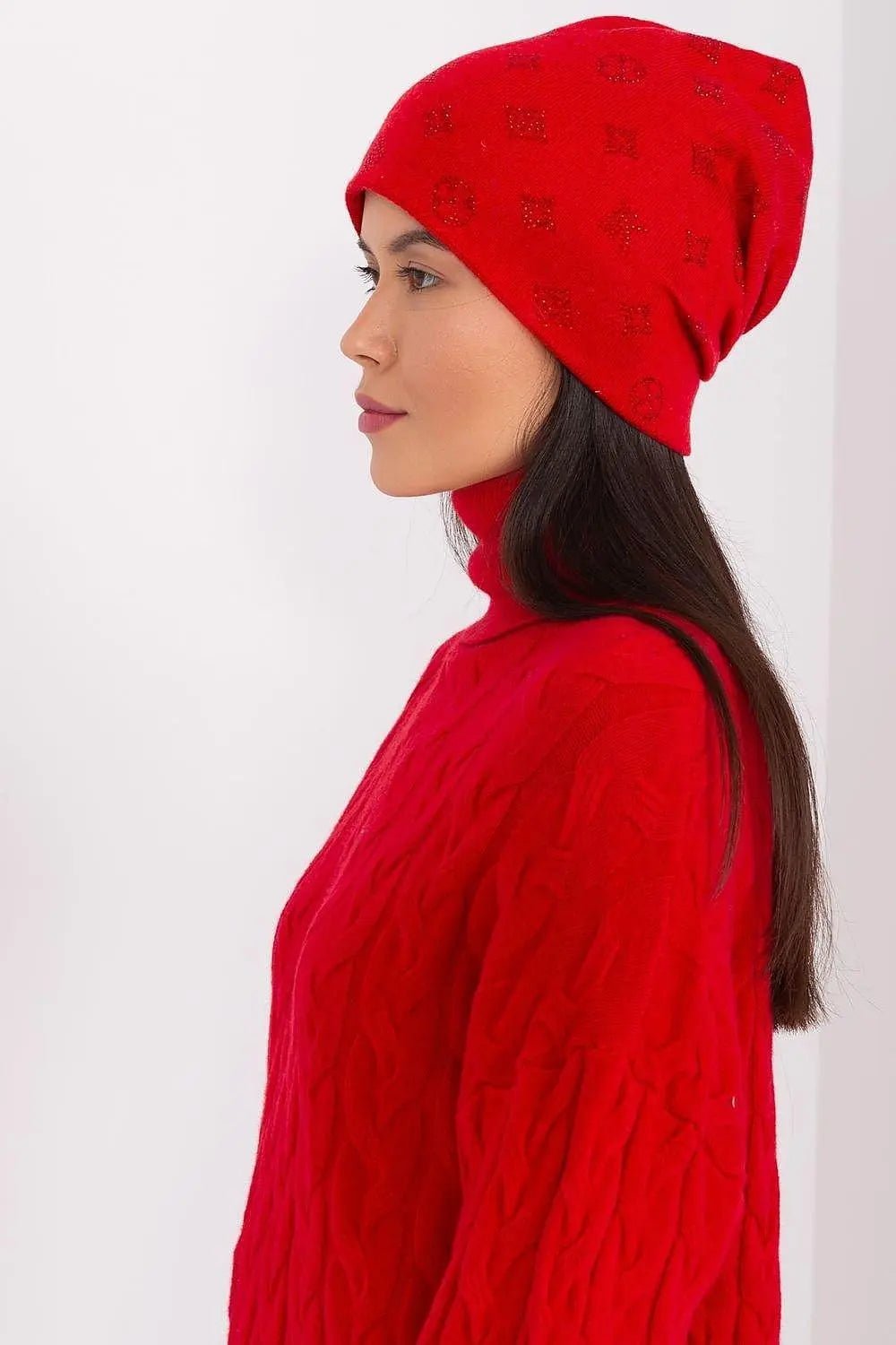 Women's Winter Beanie – Warm Cashmere Blend with Rhinestone Detail - Honesty Sales