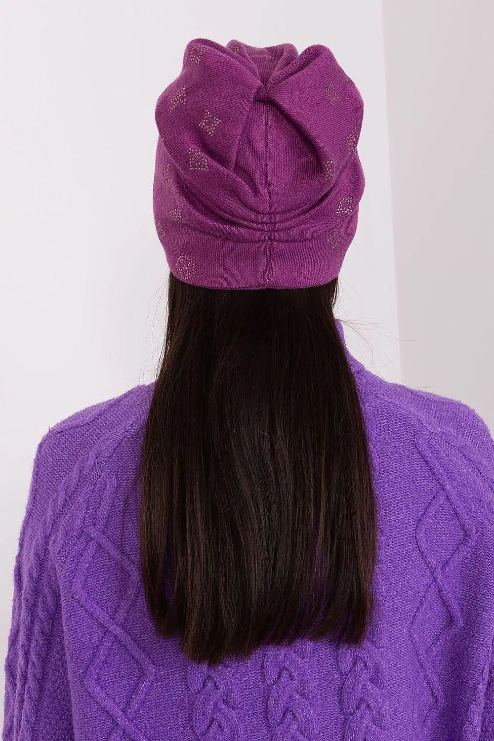 Women's Winter Beanie – Warm Cashmere Blend with Rhinestone Detail - Honesty Sales