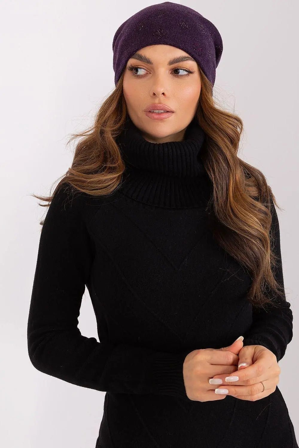Women's Winter Beanie – Warm Cashmere Blend with Rhinestone Detail - Honesty Sales