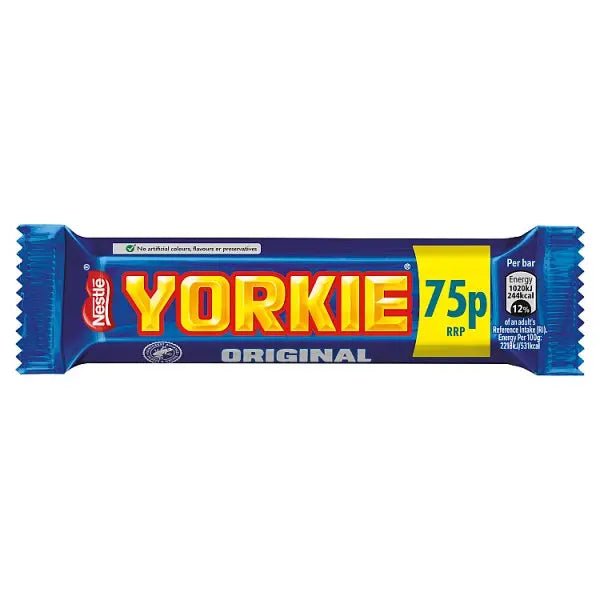 Yorkie Milk Chocolate Bar 46g PMP 75p (Case of 24) - Honesty Sales
