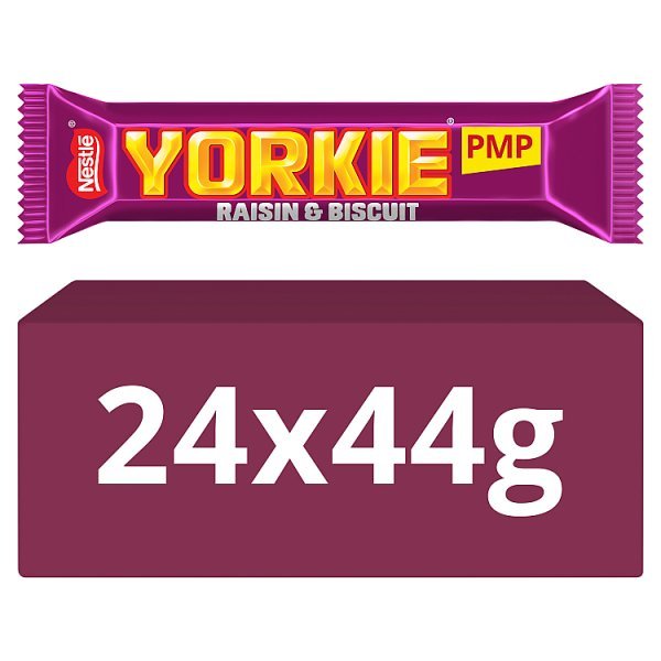 Yorkie Raisin & Biscuit Chocolate Bar 44g (24 x 44g) - Honesty Sales