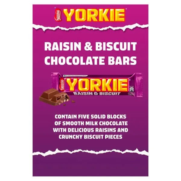 Yorkie Raisin & Biscuit Chocolate Bar 44g (Case of 24) - Honesty Sales
