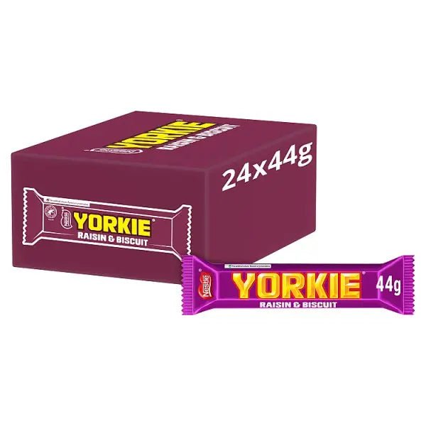 Yorkie Raisin & Biscuit Chocolate Bar 44g (Case of 24) - Honesty Sales