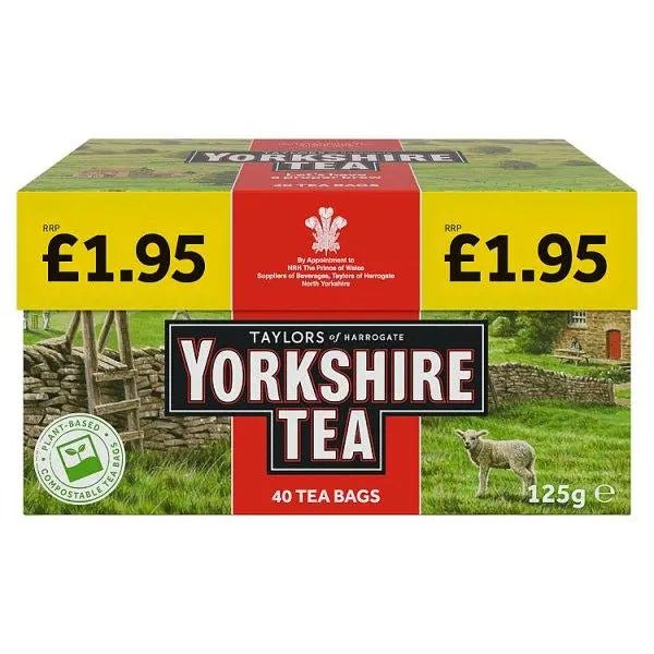 Yorkshire Tea 40 Tea Bags 125g (Case of 5) - Honesty Sales