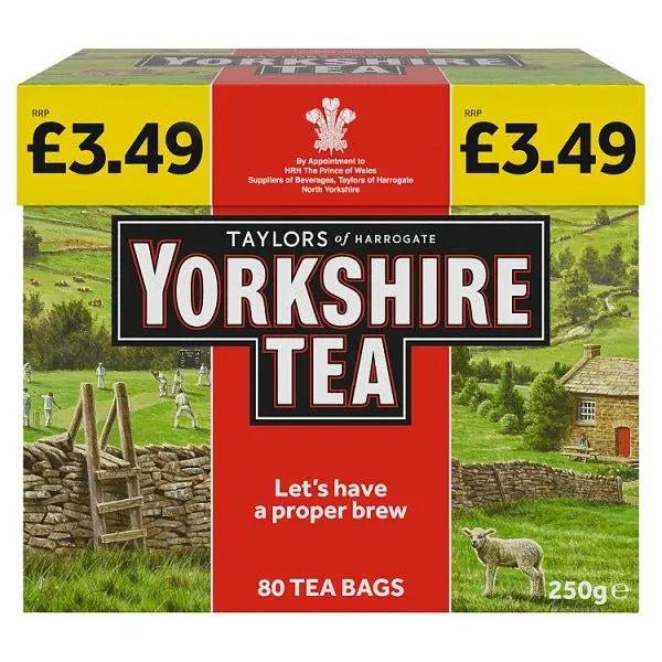 Yorkshire Tea 80 Tea Bags 250g (Case of 5) - Honesty Sales