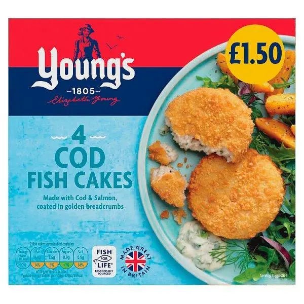 Youngs 4 Cod Fish Cakes 200g - Honesty Sales