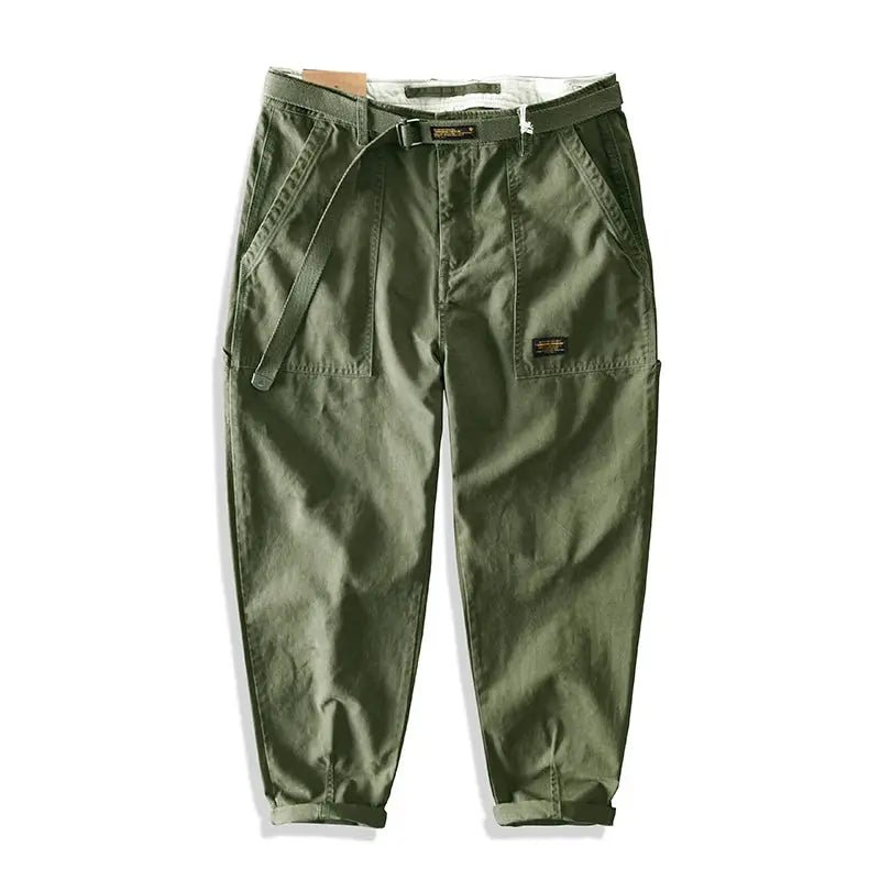 Yu Wenle Amekaji Trendy Versatile Workwear Pants Men American Retro Trousers Fashion Cargo Pants Man Straight Casual Baggy Pants - Honesty Sales